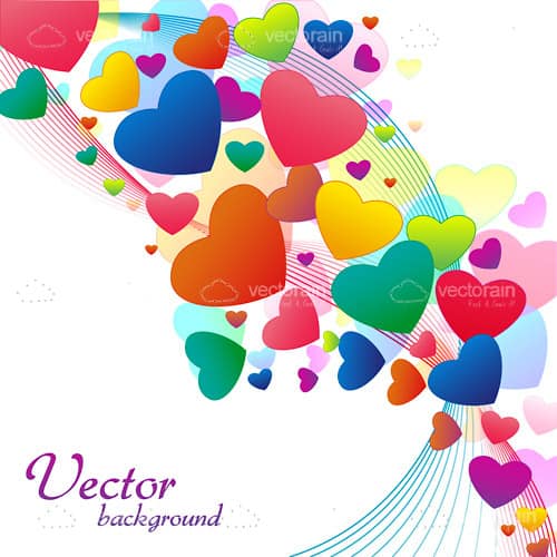 Colourful Hearts Background with Sample Text